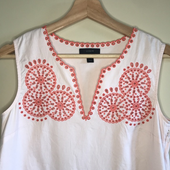 J. Crew embroidered eyelet accent tank top - Picture 2 of 9